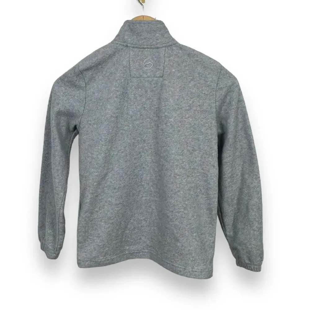Boys Medium Magellan zip up activewear fleece jacket sweater grey